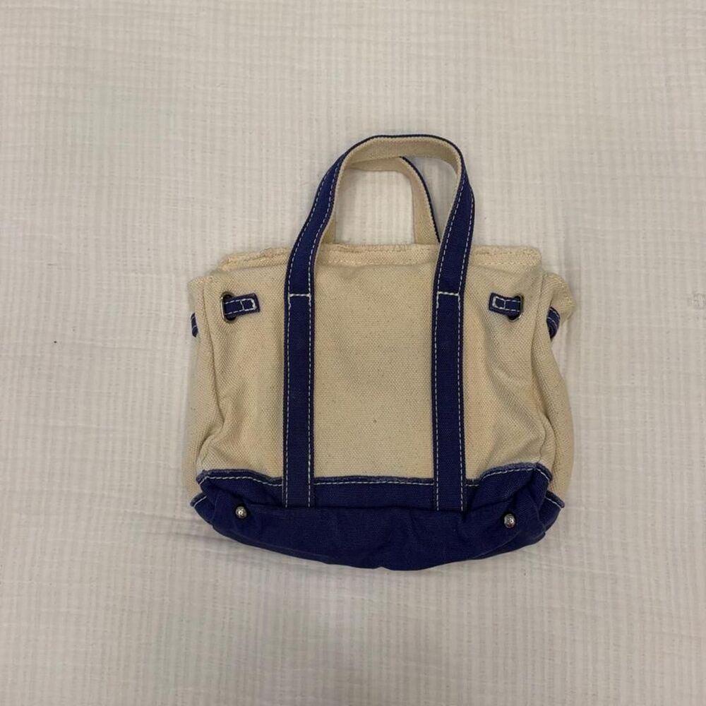 sunwin mini boatkin natural & navy canvas tote bag - Picture 2 of 8